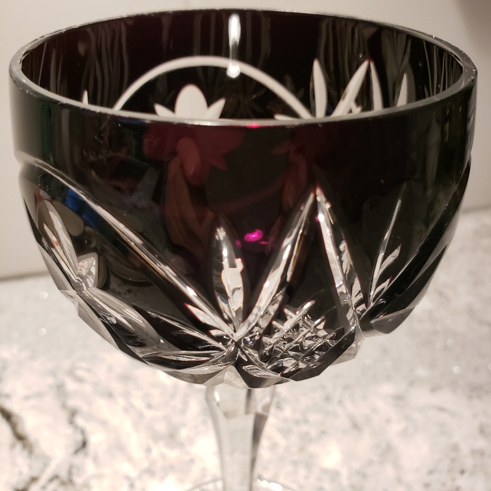 Crystal wine goblet.